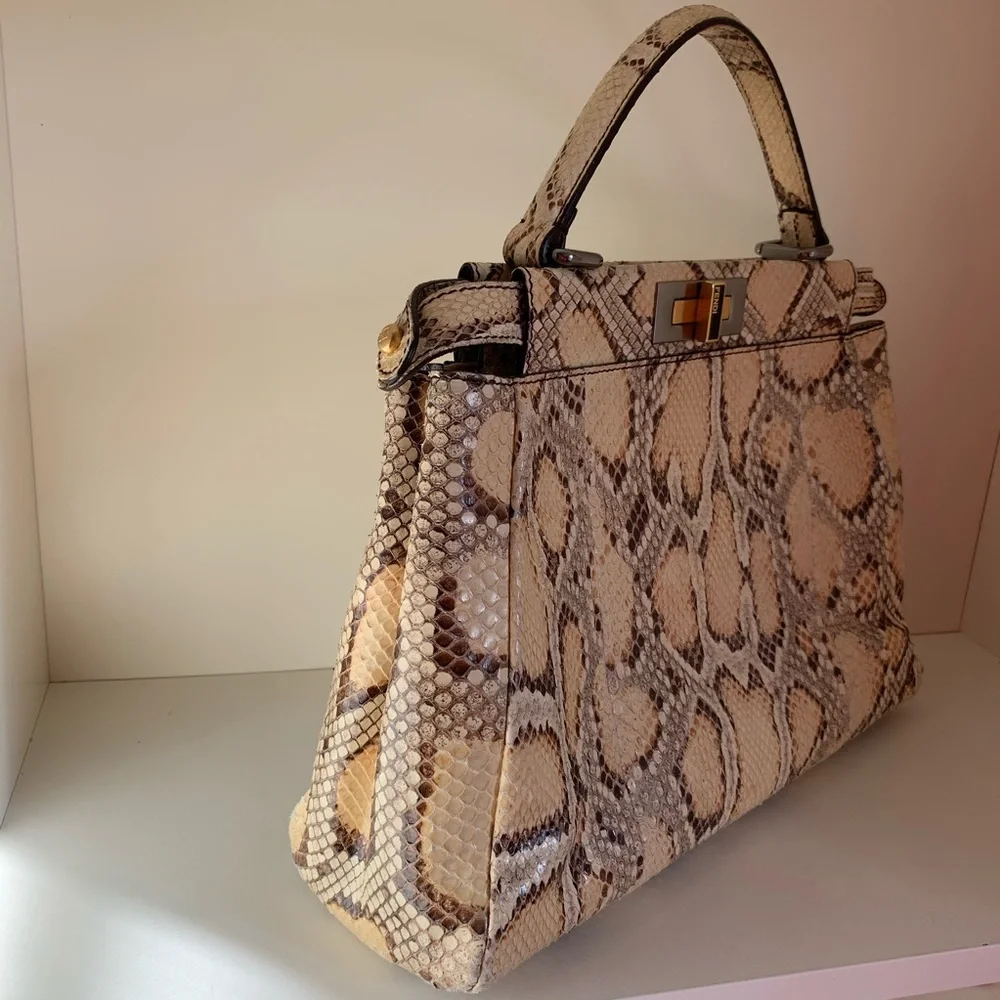 Fendi python peekaboo handle bag crossbody